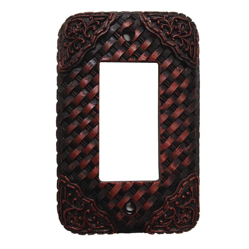 TOOLED RESIN WEAVER SINGLE ROCKER WALL SWITCH PLATE