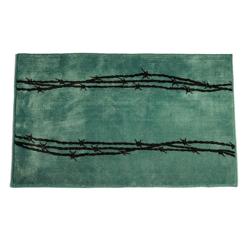 TURQUOISE BARBWIRE KITCHEN/BATH RUG