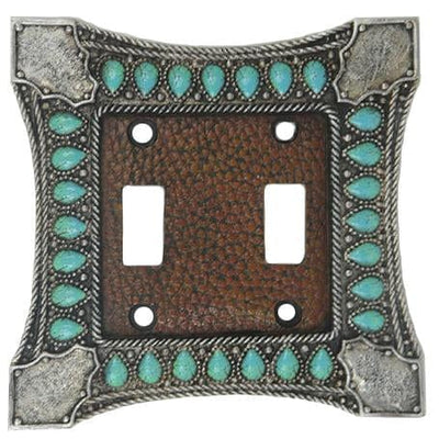 TURQUOISE DOUBLE SWITCH WALL PLATE