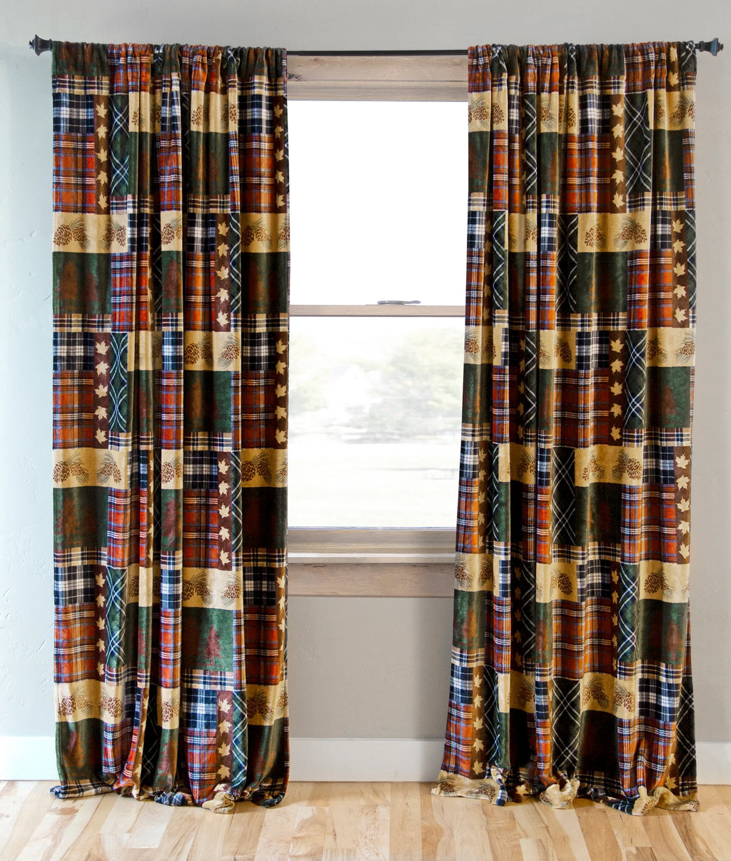 Tree Plaid Curtain Panels