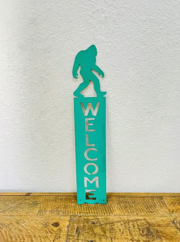 Turquoise Barefoot Metal Wall Sign
