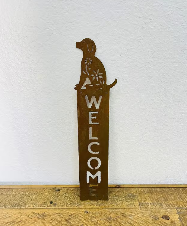 Rustic Metal Wall Sign, Dog