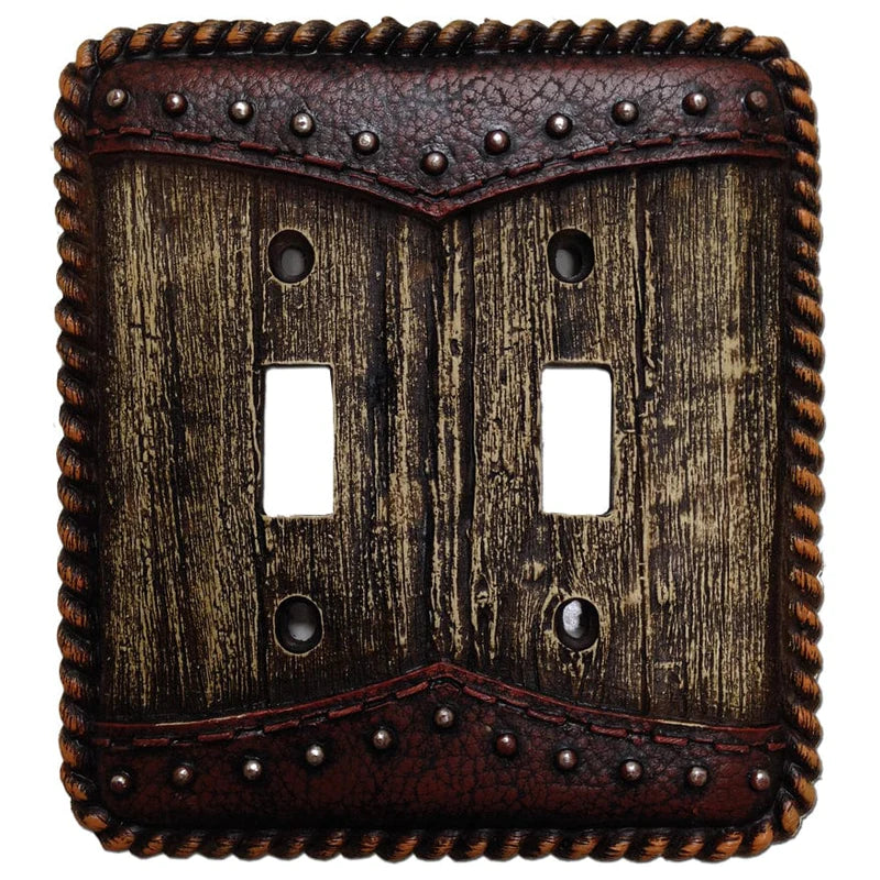 WOODGRAIN DOUBLE SWITCH WALL PLATE