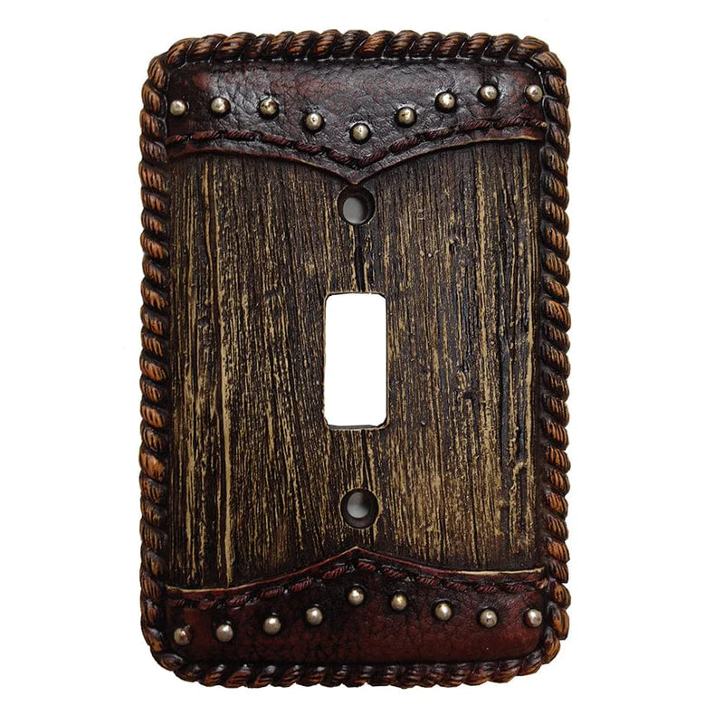 WOODGRAIN W/ DOUBLE YOKE SINGLE SWITCH WALL PLATE