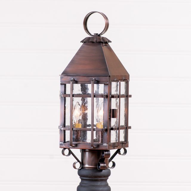 Barn Outdoor Post Light in Solid Antique Copper - 3 Light