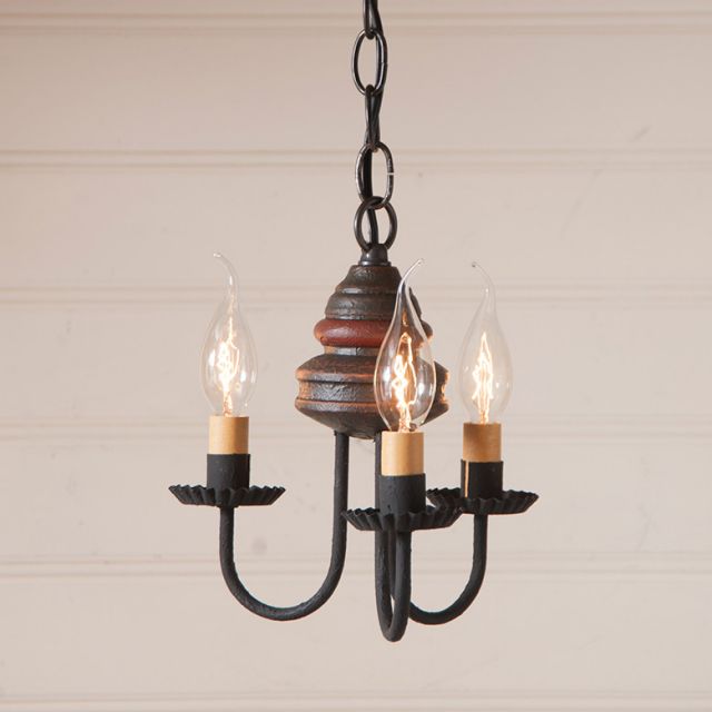 3-Arm Bellview Wood Chandelier in Americana Espresso
