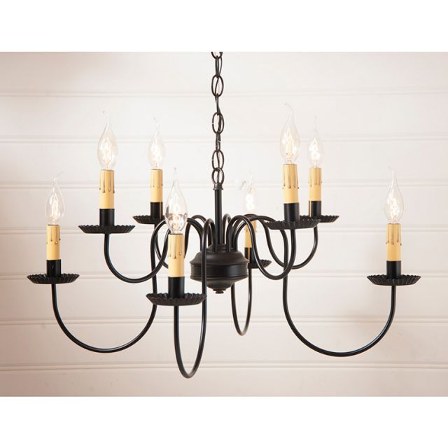 8-Arm Bloomfield Eight Arm Two Tier Chandelier in Black