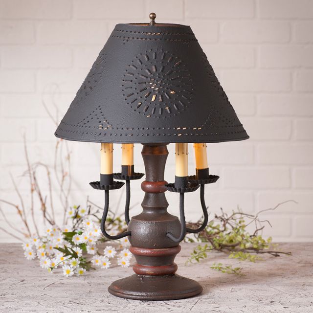 Cedar Creek Lamp in Americana Espresso with Textured Black Tin Shade