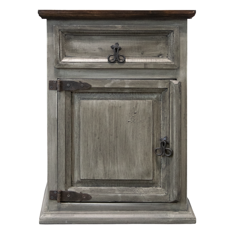 Traditional Small Rustic Nightstand in Weathered Farm House