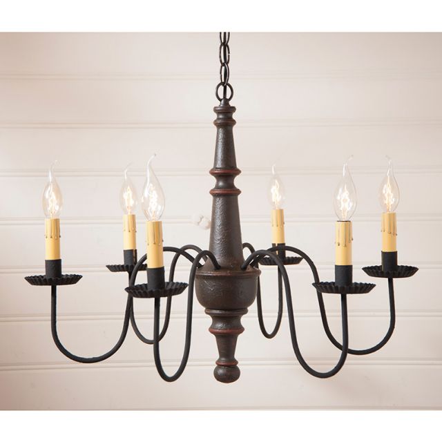 6-Arm Harrison Wood Chandelier in Americana Espresso