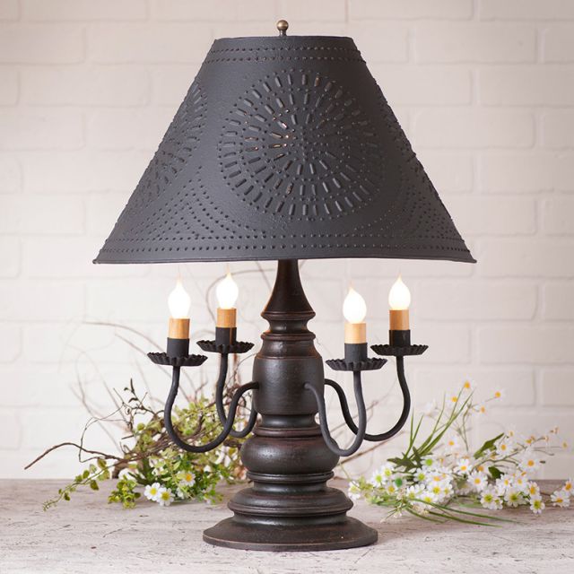 Harrison Lamp in Americana Black with Textured Black Tin Shade