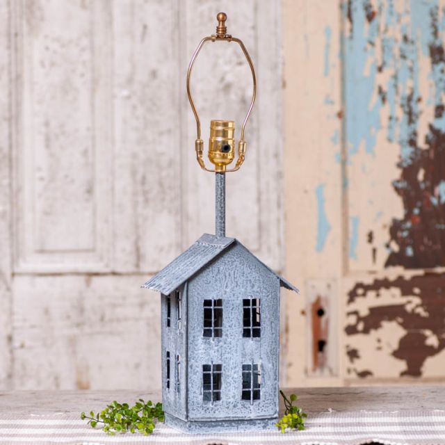 House Lamp Base in Weathered Zinc