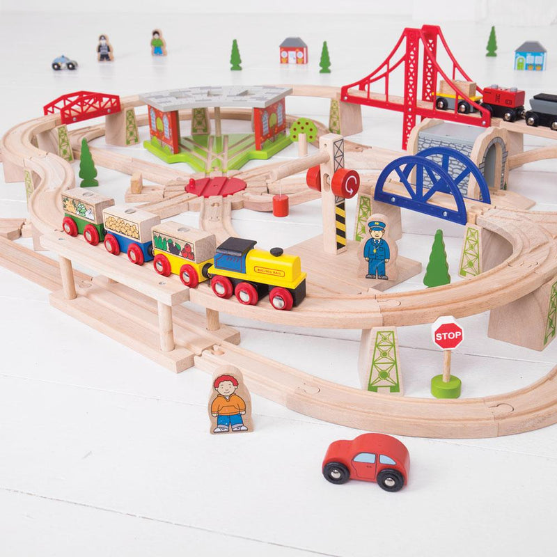 Circuit de Train en Bois Chantier Construction Bigjigs Circuit de Train en Bois Chantier Construction Bigjigs