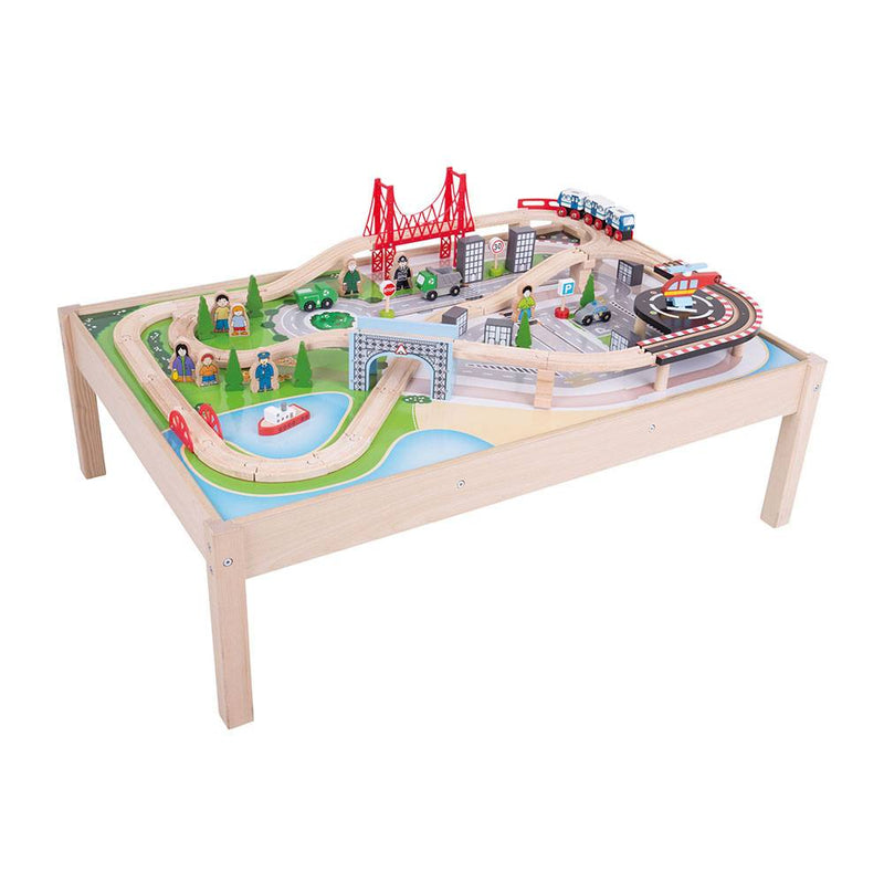 City Train Set and Table by Bigjigs Toys US
