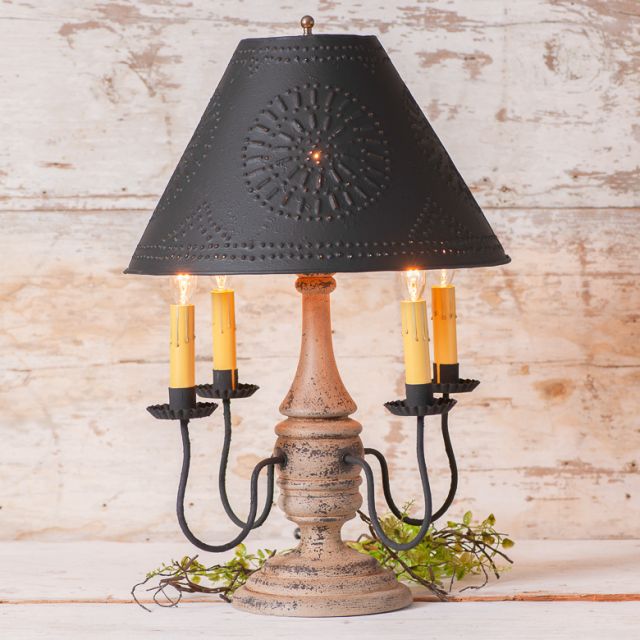 Jamestown Wood Table Lamp in Hartford Buttermilk with Metal Shade