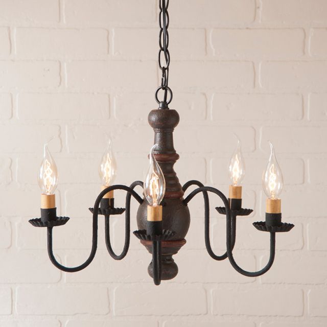 5-Arm Lancaster Wood Chandelier in Americana Espresso