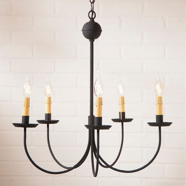 5-Arm Large Westford Chandelier in Textured Black