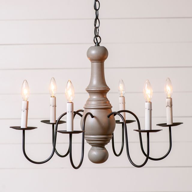 6-Arm Maple Glenn Wood Chandelier in Earl Gray