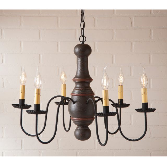 6-Arm Maple Glenn Wood Chandelier in Americana Espresso