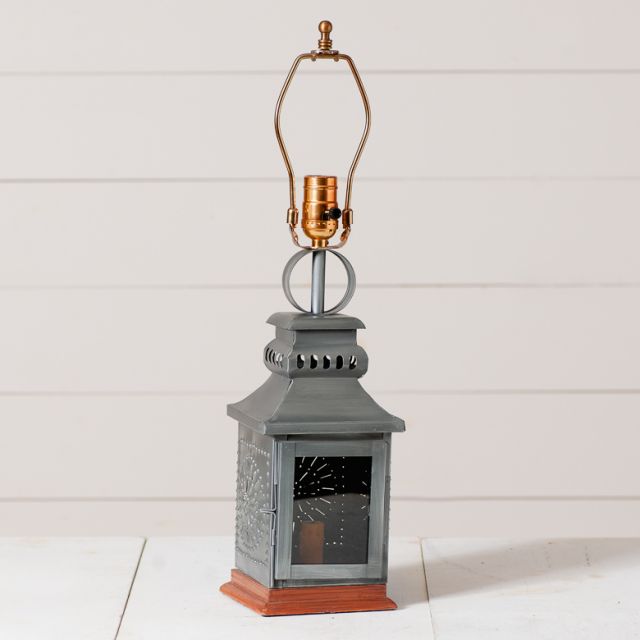 Miner's Lamp Base in Antique Tin