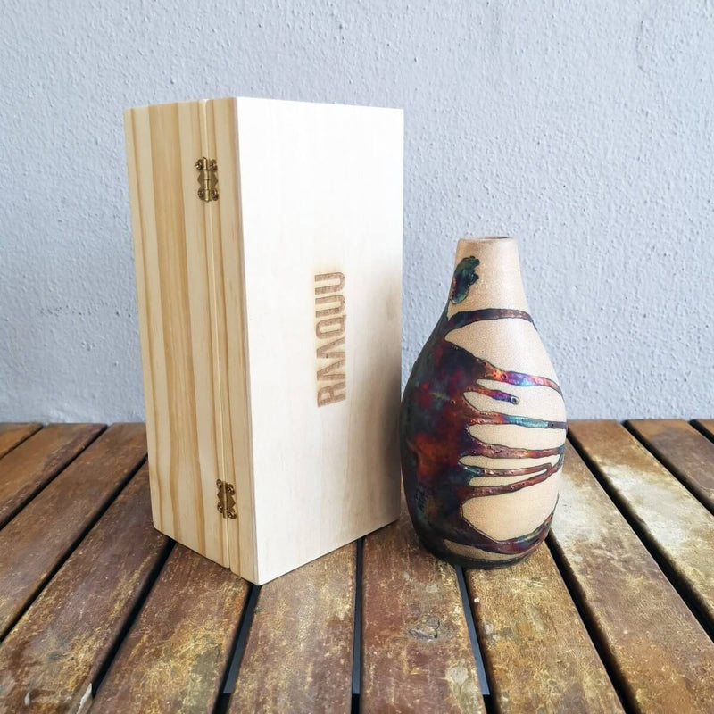 Natsu Ceramic Raku Vase with Gift Box by RAAQUU