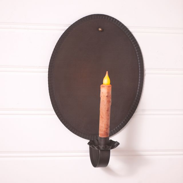 Round Crimped Candle Tin Sconce