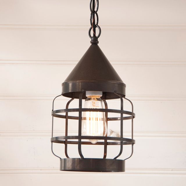 Round Hanging Strap Light in Kettle Black
