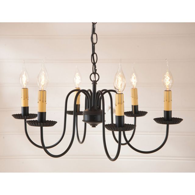 6-Arm Sheraton Chandelier in Black