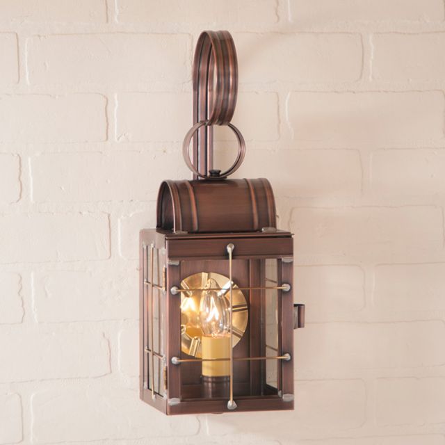 Single Wall Lantern in Antique Copper