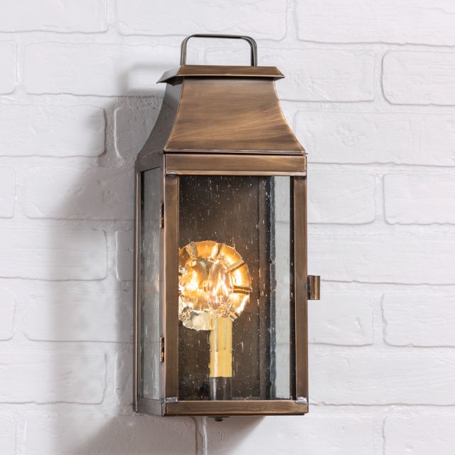 Valley Forge Outdoor Wall Light in Solid Weathered Brass - 1 Light