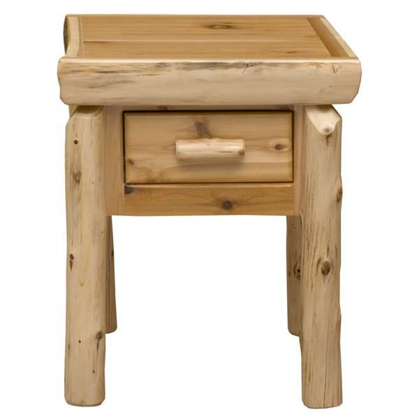 Cedar Log One Drawer Nightstand