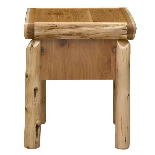 Cedar Log One Drawer Nightstand