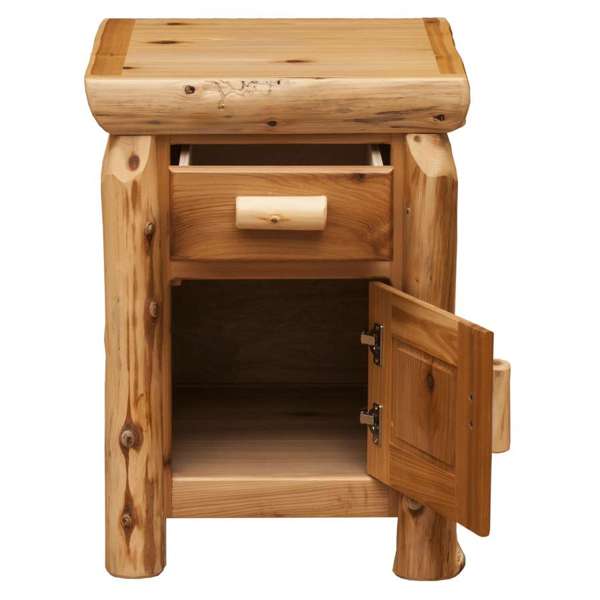 Cedar Log Enclosed Nightstand