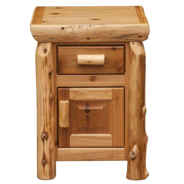 Cedar Log Enclosed Nightstand
