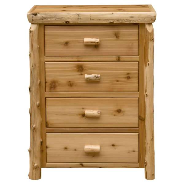 Cedar Log Four Drawer Chest
