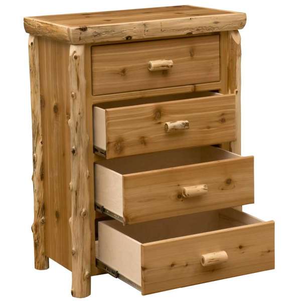 Cedar Log Four Drawer Chest
