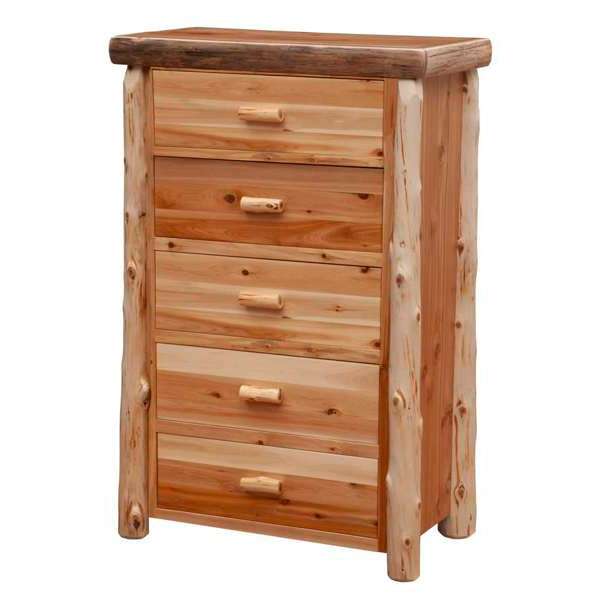 Cedar Log Five Drawer Chest