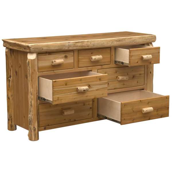 Cedar Log Seven Drawer Dresser