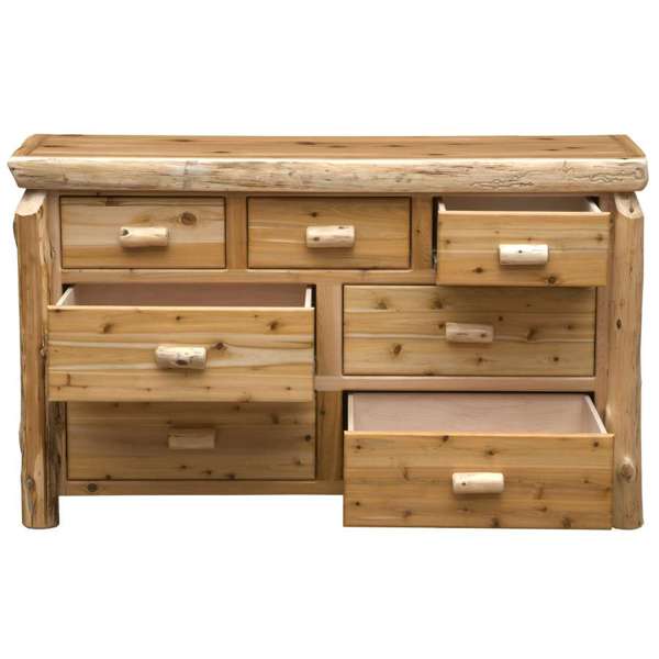 Cedar Log Seven Drawer Dresser