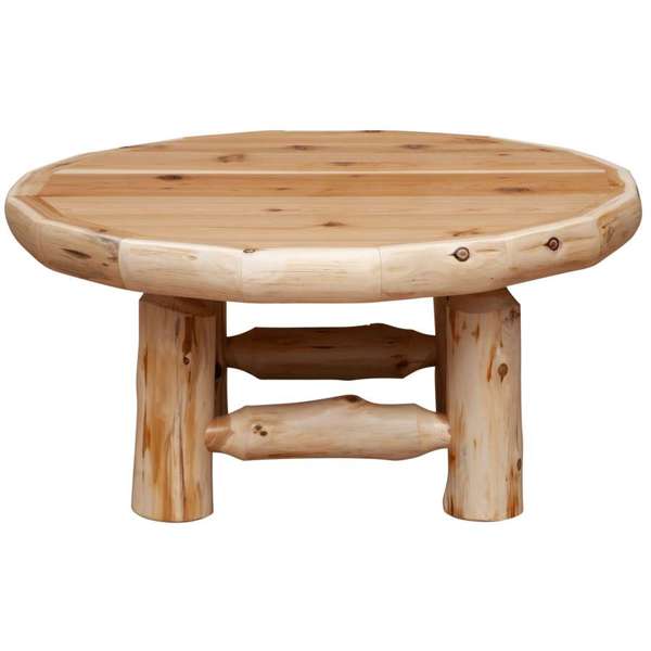 Cedar Log Circle Coffee Table
