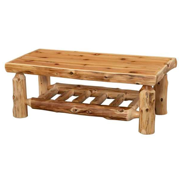 Cedar Log Rectangle Coffee Table