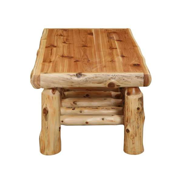 Cedar Log Rectangle Coffee Table