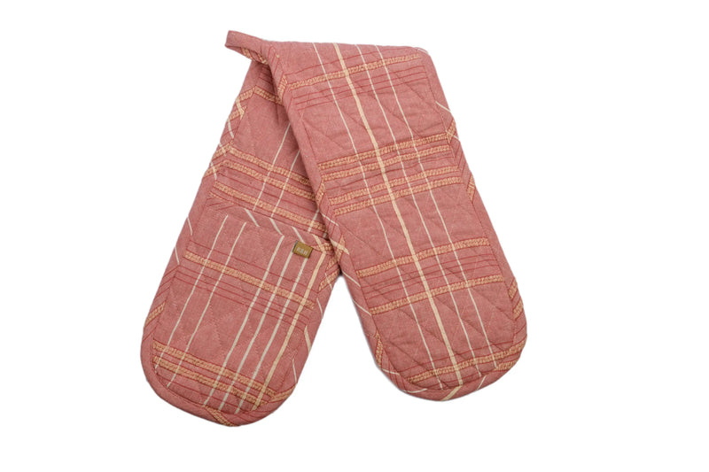 Textured Check Double Oven Glove Fig