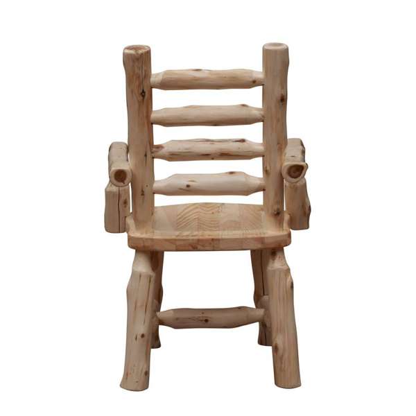 Cedar Log Ladder Back Arm Chair