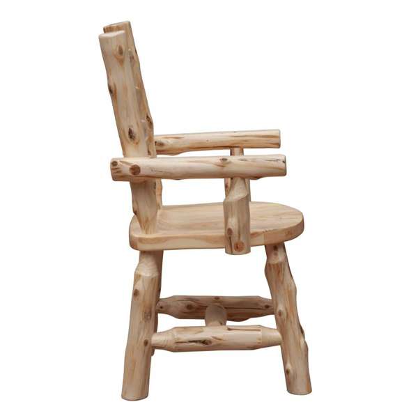 Cedar Log Ladder Back Arm Chair