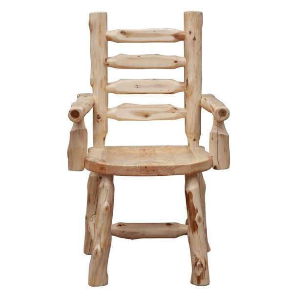 Cedar Log Ladder Back Arm Chair