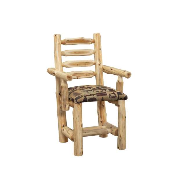 Cedar Log Upholstered Arm Chair