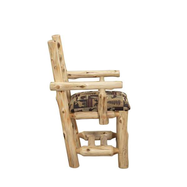 Cedar Log Upholstered Arm Chair