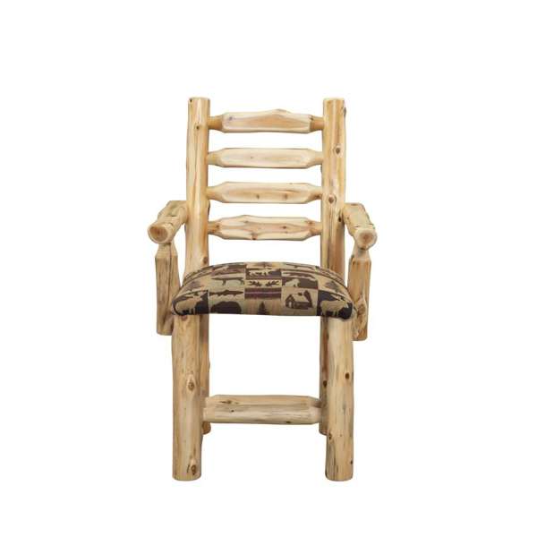 Cedar Log Upholstered Arm Chair