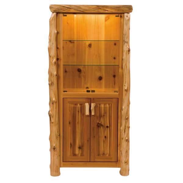 Cedar Log Display Cabinet